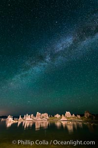 Tufa and Stars at Night, Milky Way galaxy, Mono Lake, California