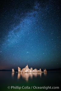 Tufa and Stars at Night, Milky Way galaxy, Mono Lake, California