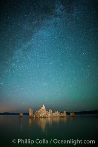 Tufa and Stars at Night, Milky Way galaxy, Mono Lake, California