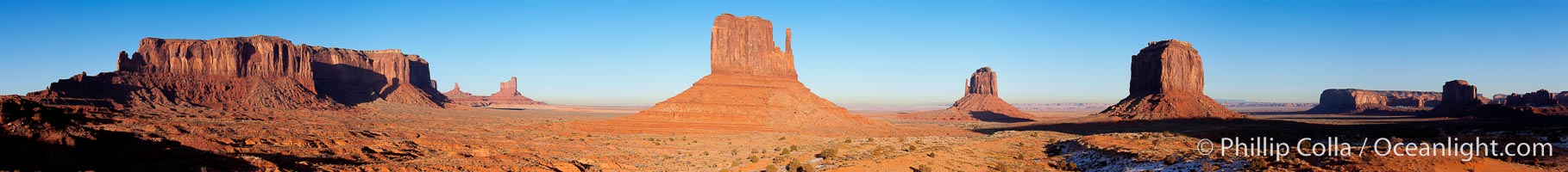 Monument Valley panorama, a composite of twelve individual photographs. Arizona, USA, natural history stock photograph, photo id 20901