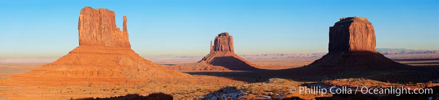 Monument Valley panorama, a composite of four individual photographs. Arizona, USA, natural history stock photograph, photo id 20902