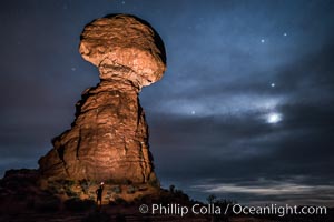 Moon and Stars over Balanced Rock, Arches National Park