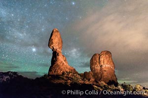 Moon and Stars over Balanced Rock, Arches National Park