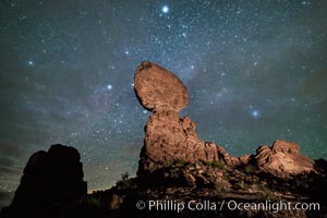 Moon and Stars over Balanced Rock, Arches National Park