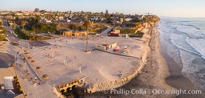 Moonlight Beach Aerial Panoramic Photo at Sunset, Encinitas