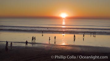 Moonlight Beach at sunset, Encinitas, California