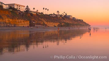 Moonlight Beach at sunset.