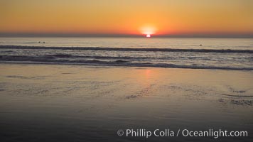 Moonlight Beach at sunset, Encinitas, California