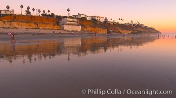 Moonlight Beach at sunset, Encinitas, California