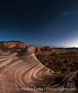 The Fire Wave by Moonlight, stars and the night sky, Valley of Fire State Park