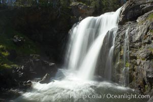 Moose Falls is a 30 foot drop in the Crawfish Creek just before it joins the Lewis River, near the south entrance to Yellowstone National Park