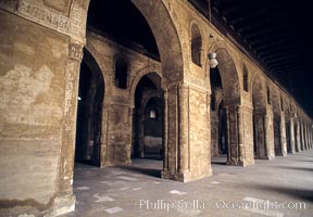 Arches, Mosque of Ibn Tulun. Cairo, Egypt, natural history stock photograph, photo id 02602