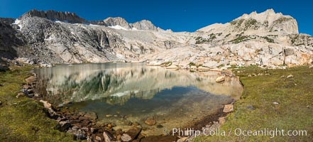 Mount Conness and North Peak over middle Conness Lake, Hoover Wilderness, Conness Lakes Basin