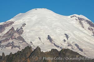 Mount Rainier rises above Governors Ridge, Emmons Glacier, Mount Rainier National Park, Washington