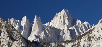 Mount Whitney, this highest point in the contiguous United States (14,505').