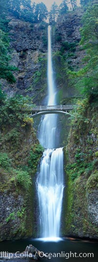 Multnomah Falls Panorama,  Columbia River Gorge National Scenic Area, Oregon.