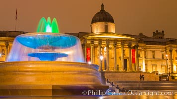 National Gallery at Night, London, United Kingdom