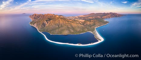 Natural Salt Lake on Isla San Jose, Aerial View, Sea of Cortez