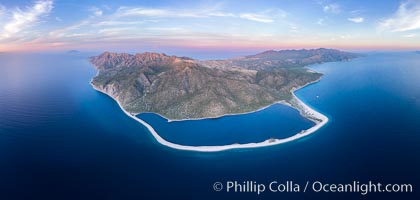 Natural Salt Lake on Isla San Jose, Aerial View, Sea of Cortez