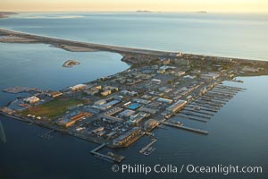 Naval Amphibious Base Coronado, situated on the Silver Strand between San Diego Bay and the Pacific Ocean, is the West Coast focal point for special and expeditionary warfare training and operations.  The famous "swastika building" is seen on the southern (left) side of the base