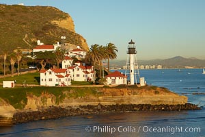 New Point Loma Lighthouse, situated on the tip of Point Loma Peninsula, marks the entrance to San Diego Bay.  The lighthouse rises 70' and was built in 1891 to replace the 