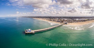 Newport Pier in Newport Beach, aerial photo