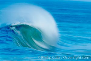 Breaking wave, fast motion and blur. The Wedge, Newport Beach, California