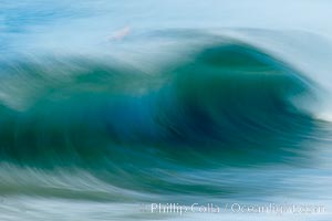 Breaking wave, fast motion and blur. The Wedge, Newport Beach, California