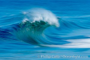 Breaking wave, fast motion and blur. The Wedge, Newport Beach, California