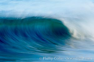 Breaking wave, fast motion and blur. The Wedge, Newport Beach, California