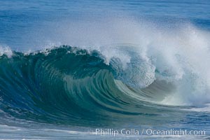 Breaking wave. The Wedge, Newport Beach, California