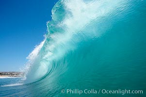 Wave breaking, tube, Newport Beach