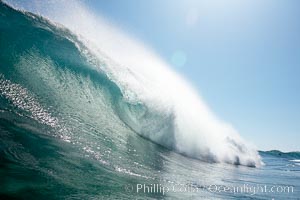 Wave breaking, tube, Newport Beach