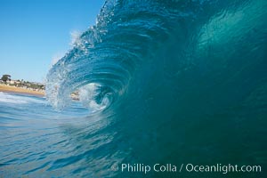 Wave breaking, tube, Newport Beach