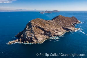 North Coronado Island, Mexico, northern point looking south with Middle and South Islands in the distance, aerial photograph, Coronado Islands (Islas Coronado)