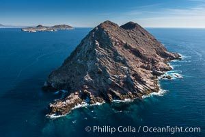 North Coronado Island, Mexico, northern point looking south with Middle and South Islands in the distance, aerial photograph, Coronado Islands (Islas Coronado)