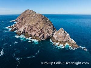 North Coronado Island viewed from the South, near Tijuana, Mexico, aerial photograph. Islas Coronado, Coronado Islands (Islas Coronado)