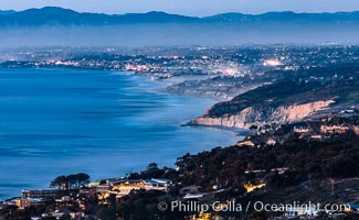 North County Coastline at Dusk, viewed from Mount Soledad, La Jolla, California