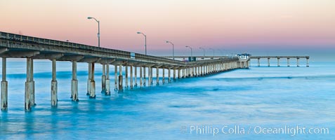 Ocean Beach Pier, also known as the OB Pier or Ocean Beach Municipal Pier, is the longest concrete pier on the West Coast measuring 1971 feet (601 m) long, San Diego, California