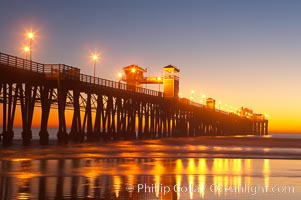 Oceanside Pier at dusk, sunset, night.  Oceanside