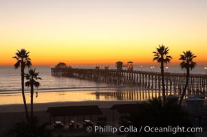 Oceanside Pier at dusk, sunset, night.  Oceanside