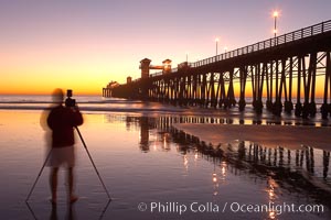 Oceanside Pier at dusk, sunset, night.  Oceanside