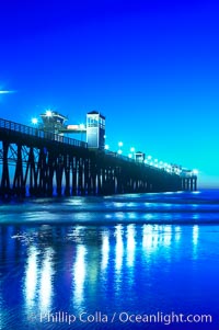 Oceanside Pier at dusk, sunset, night.  Oceanside