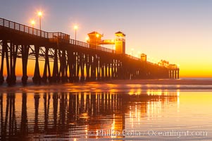 Oceanside Pier at dusk, sunset, night.  Oceanside