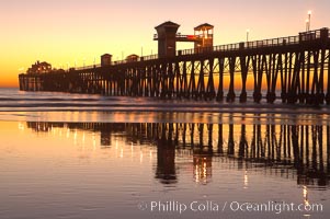 Oceanside Pier at dusk, sunset, night.  Oceanside