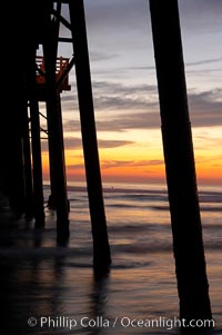 Oceanside Pier at dusk, sunset, night