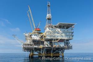 Oil Rig Eureka, 8.5 miles off Long Beach, California, lies in 720' of water