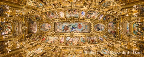 Ceiling detail, Opera de Paris, panorama