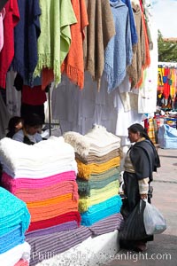 Otavalo market, a large and famous Andean market high in the Ecuadorian mountains, is crowded with locals and tourists each Saturday, San Pablo del Lago