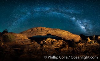 Panorama of the Milky Way over Mesa Arch.